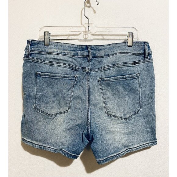 KanCan Denim Shorts Womens 14 Light Wash High Rise Button Fly 3.5 in Boho Beachy - Picture 4 of 7